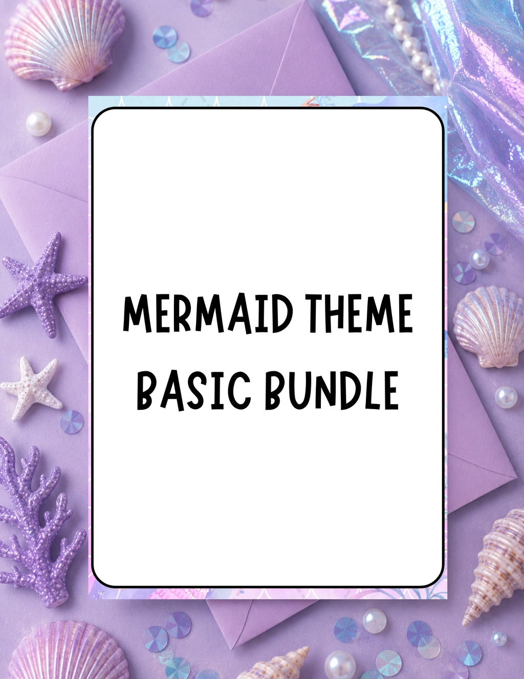 Printable Mermaid Birthday Party Basic Bundle – Editable Invitation & Thank You Cards | Instant Download