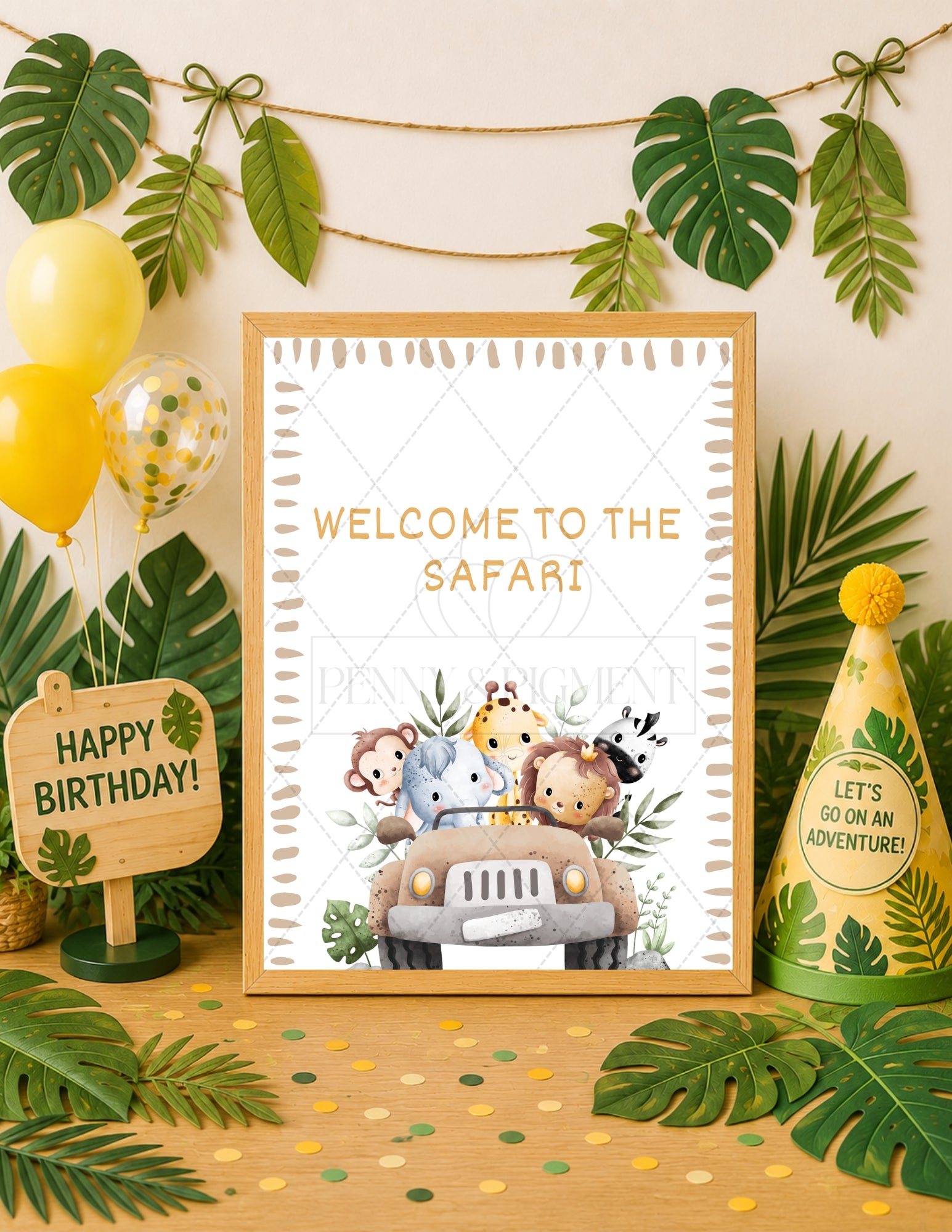 Printable Safari Birthday Party Bundle – Invitation, Games, Banner & More | Instant Download