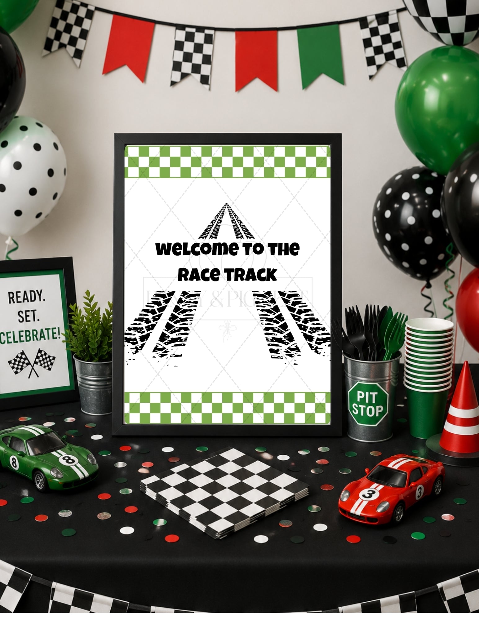 Race Car Birthday Party Mini Decor Bundle | Printable Decorations
