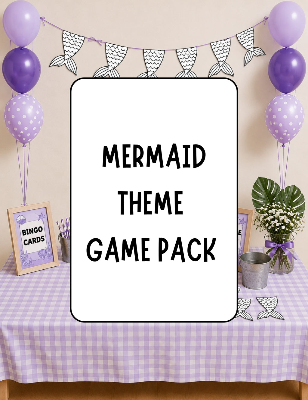Printable Mermaid Birthday Party Game Pack – Bingo & Pin the Tail on the Mermaid | Instant Download