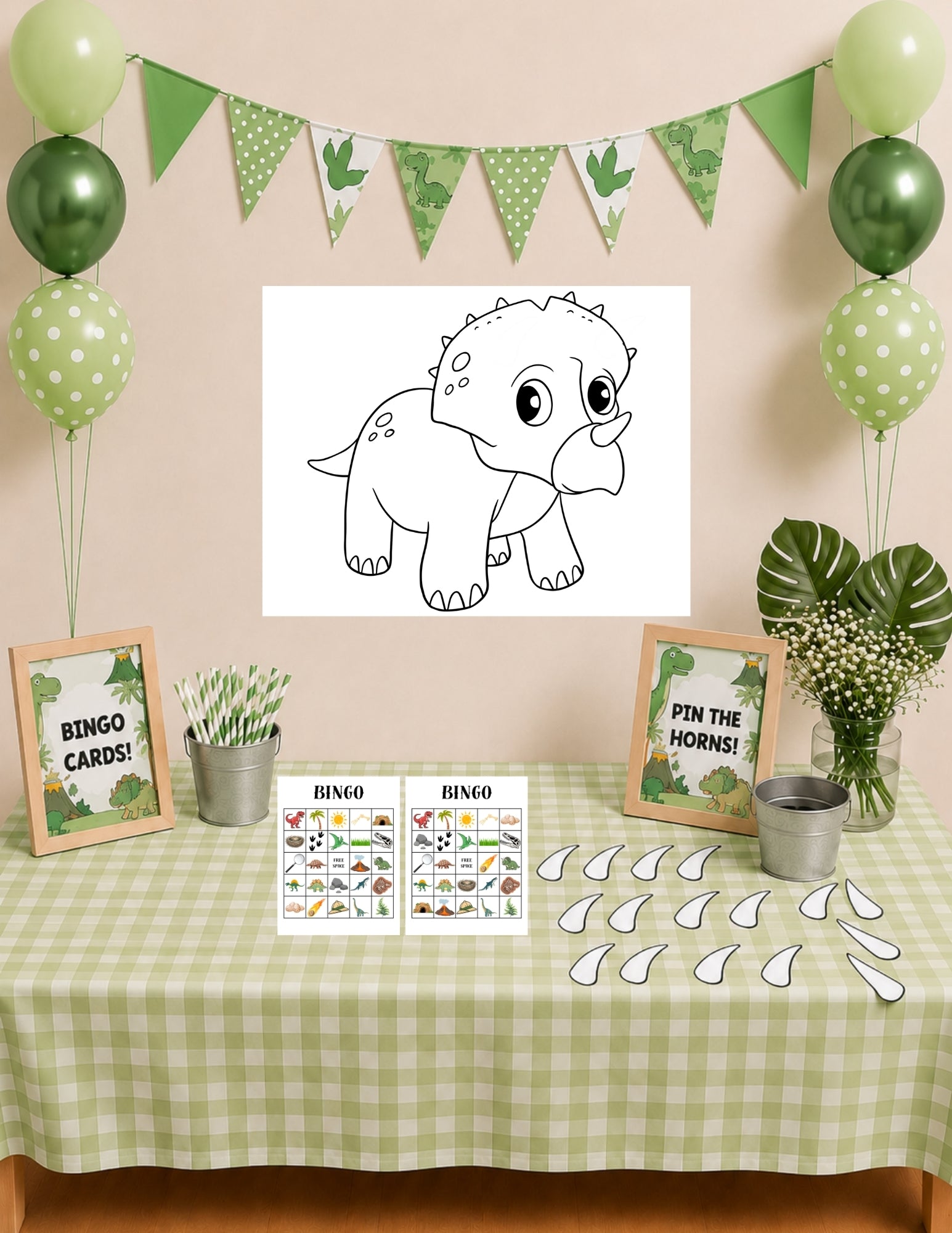 Printable Dinosaur Birthday Party Bundle – Invitation, Games, Banner & More | Instant Download