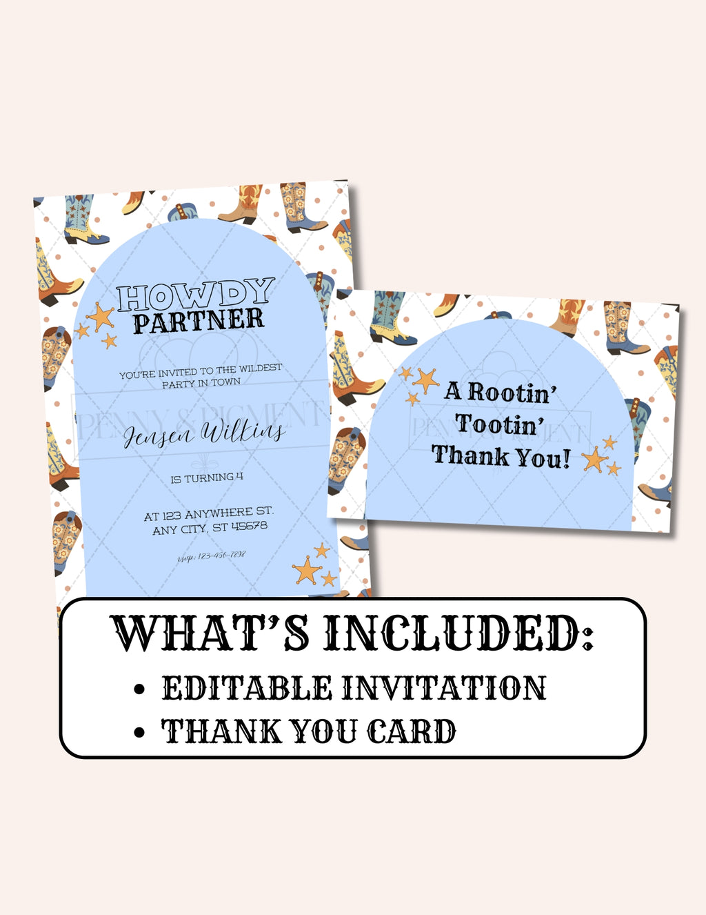 Western Birthday Party Basic Bundle | Printable Party Pack