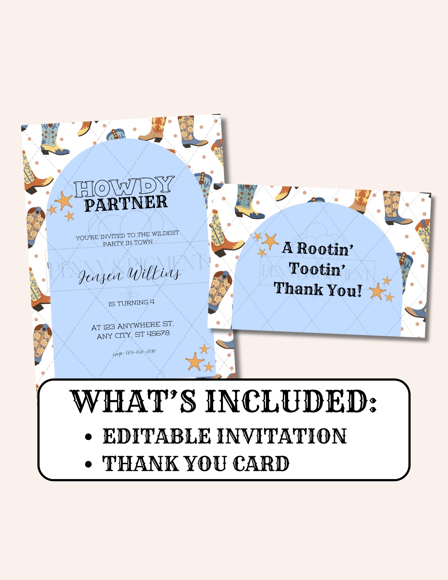 Western Birthday Party Basic Bundle | Printable Party Pack