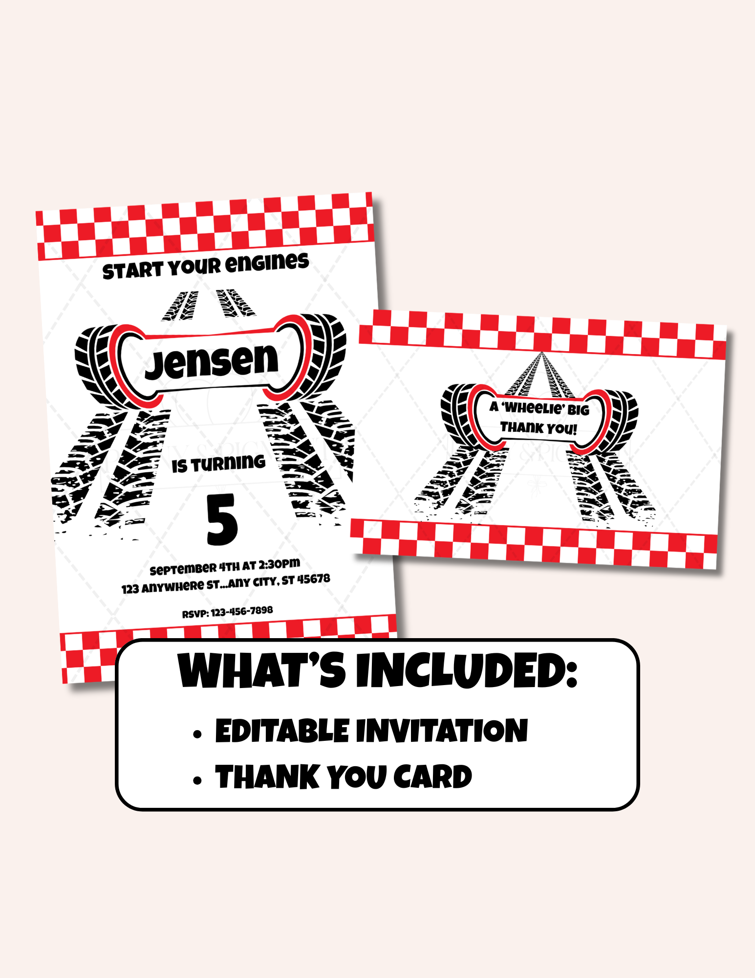 Race Car Birthday Party Basic Bundle | Printable Party Pack
