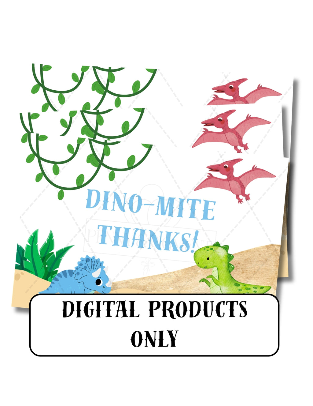 Printable Dinosaur Birthday Party Basic Bundle – Editable Invitation & Thank You Cards | Instant Download