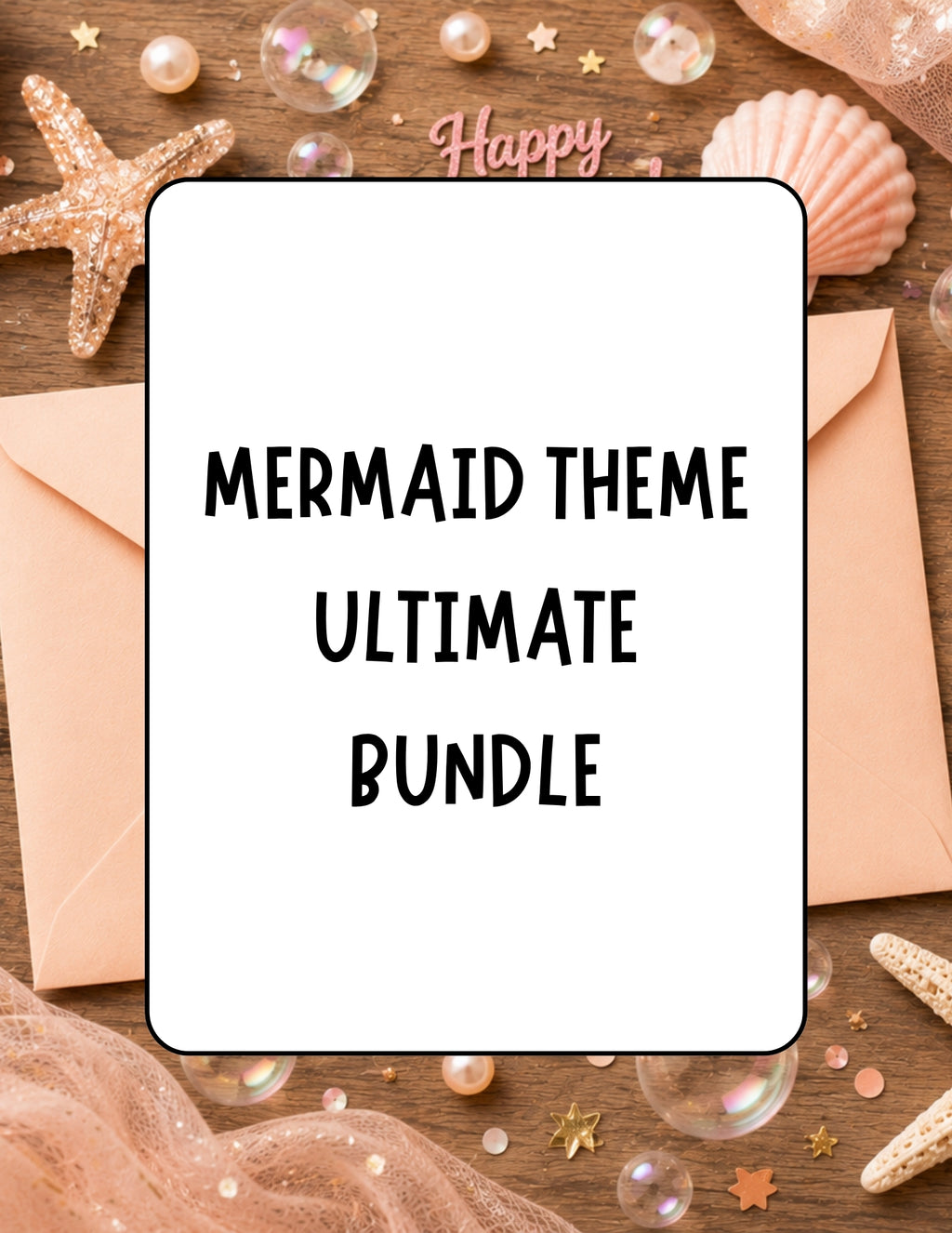 Printable Mermaid Birthday Party Bundle – Invitation, Games, Banner & More | Instant Download