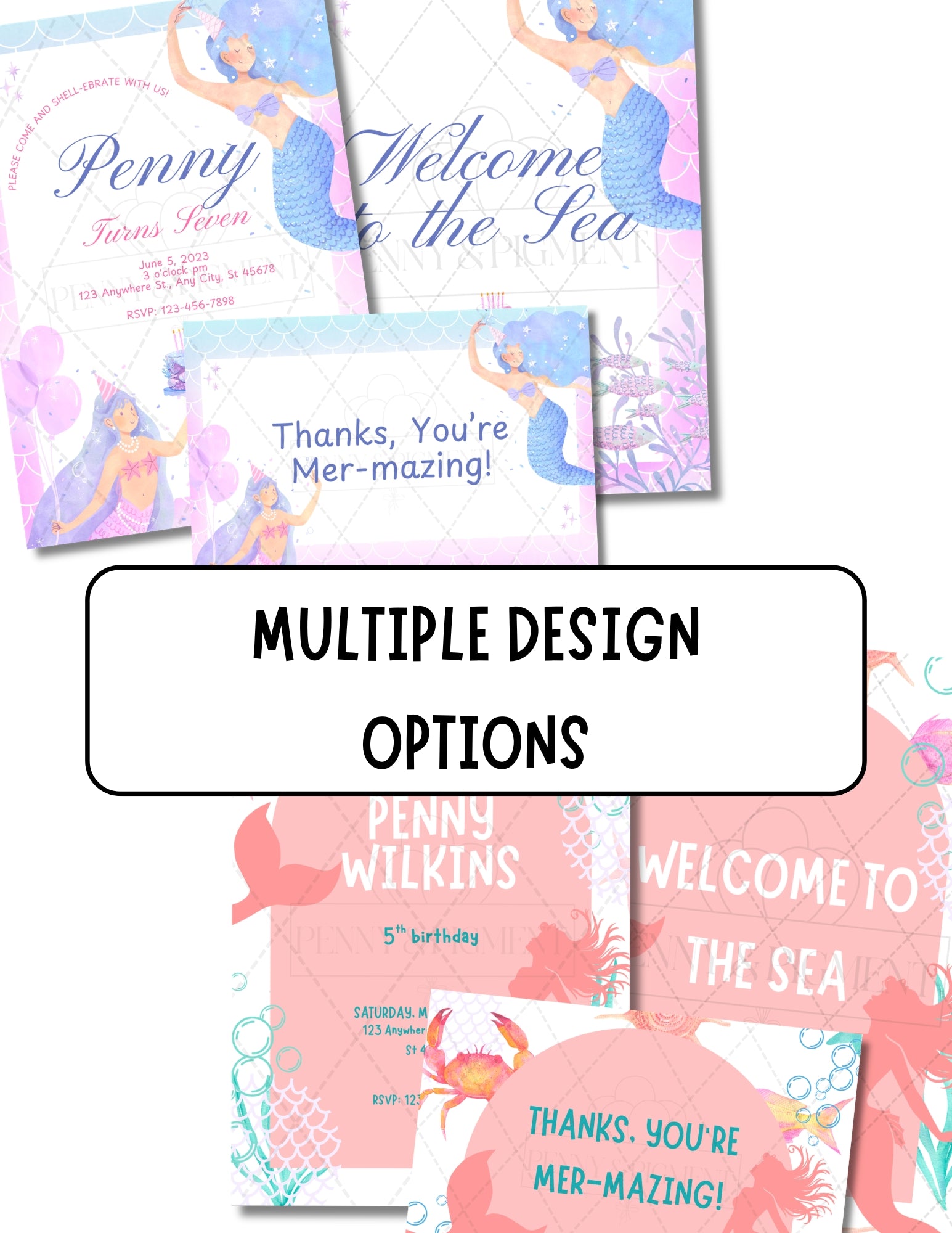 Printable Mermaid Birthday Party Bundle – Invitation, Games, Banner & More | Instant Download