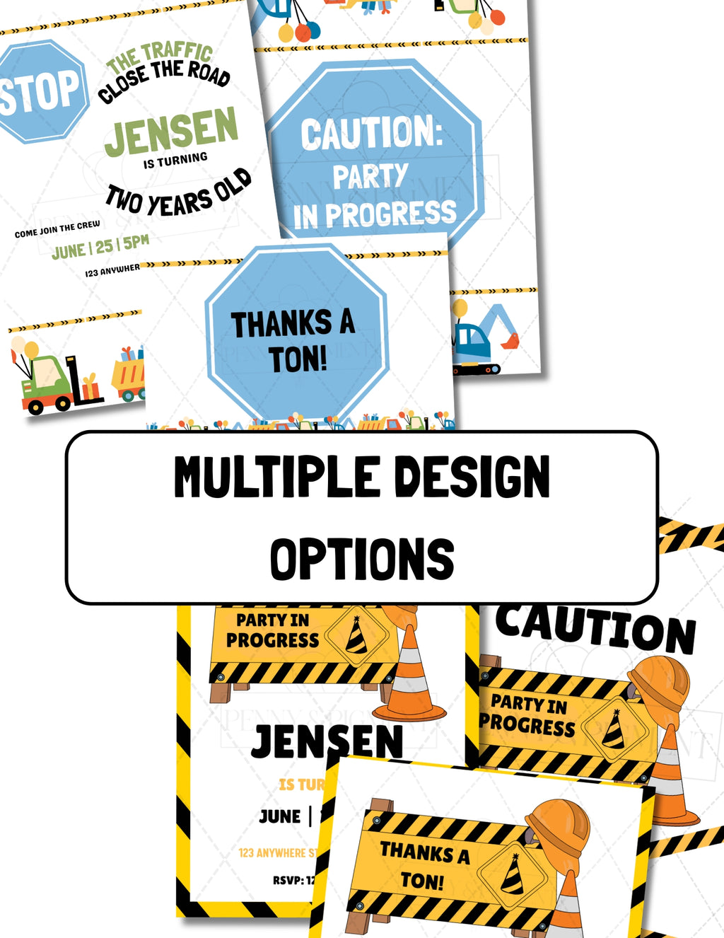 Printable Construction Birthday Party Bundle – Invitation, Games, Banner & More | Instant Download
