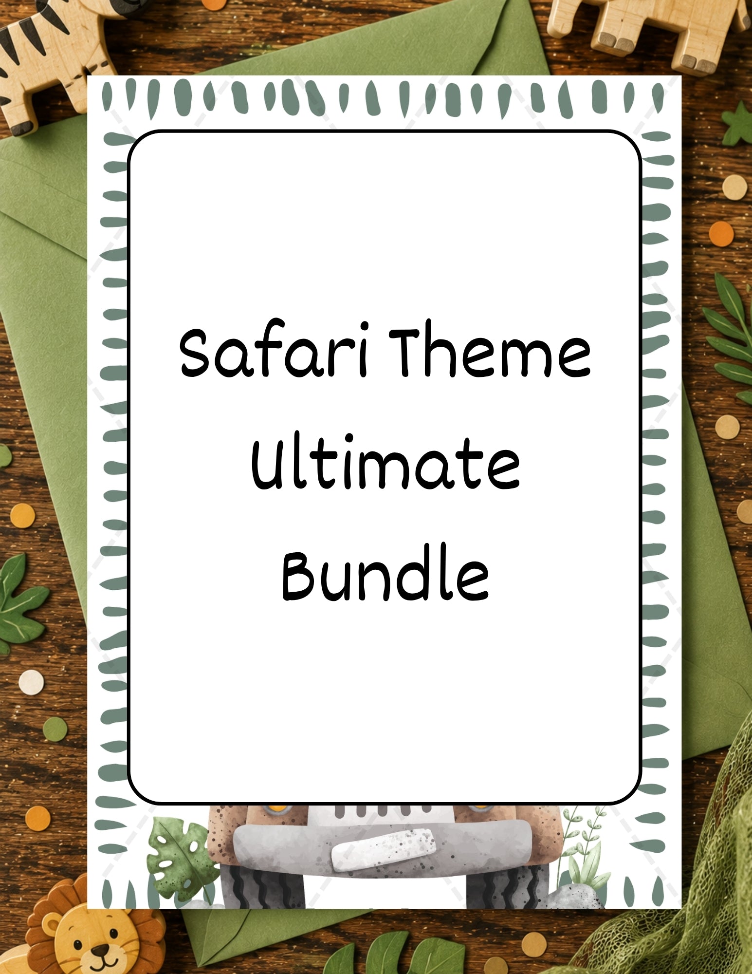 Printable Safari Birthday Party Bundle – Invitation, Games, Banner & More | Instant Download