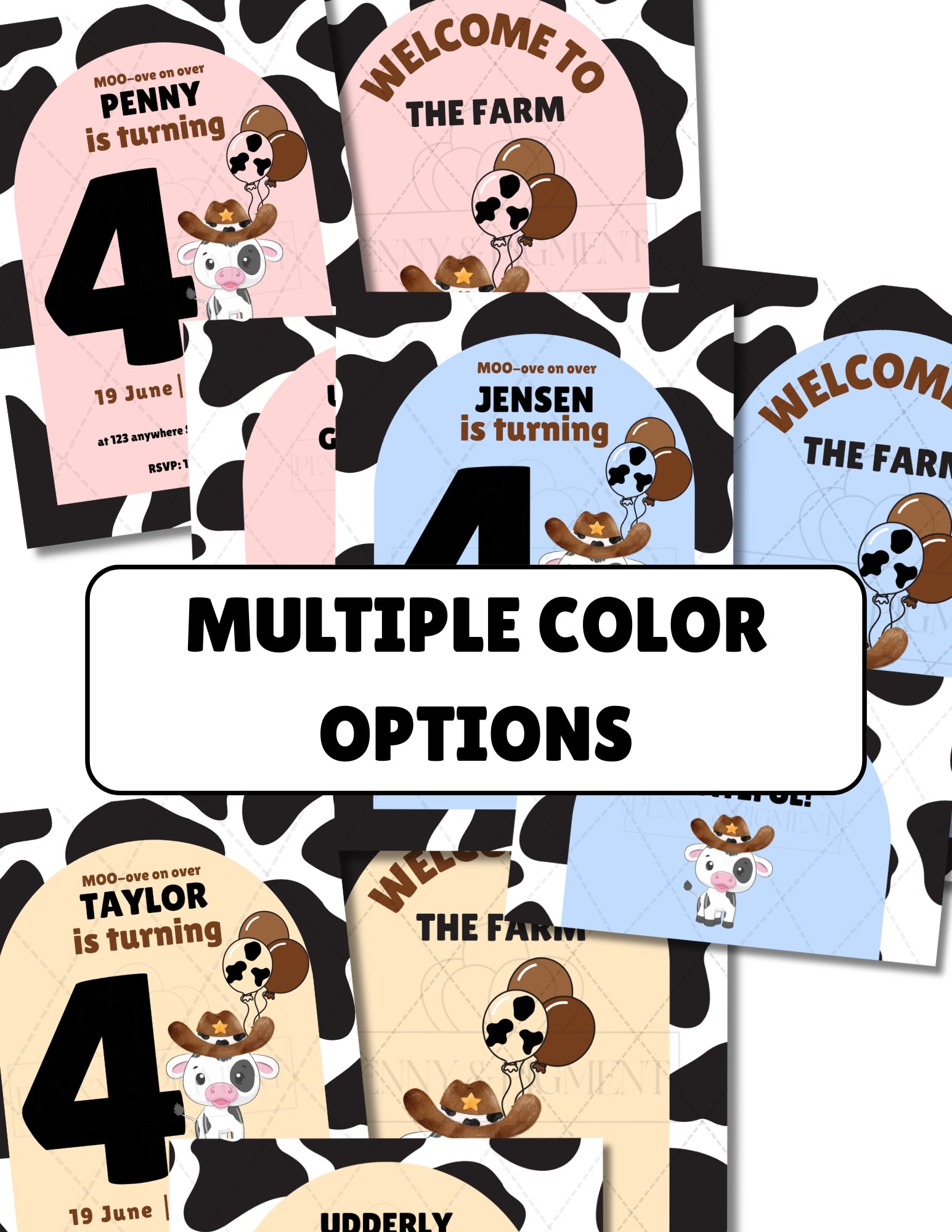 Printable Cow Birthday Party Bundle – Invitation, Games, Banner & More | Instant Download