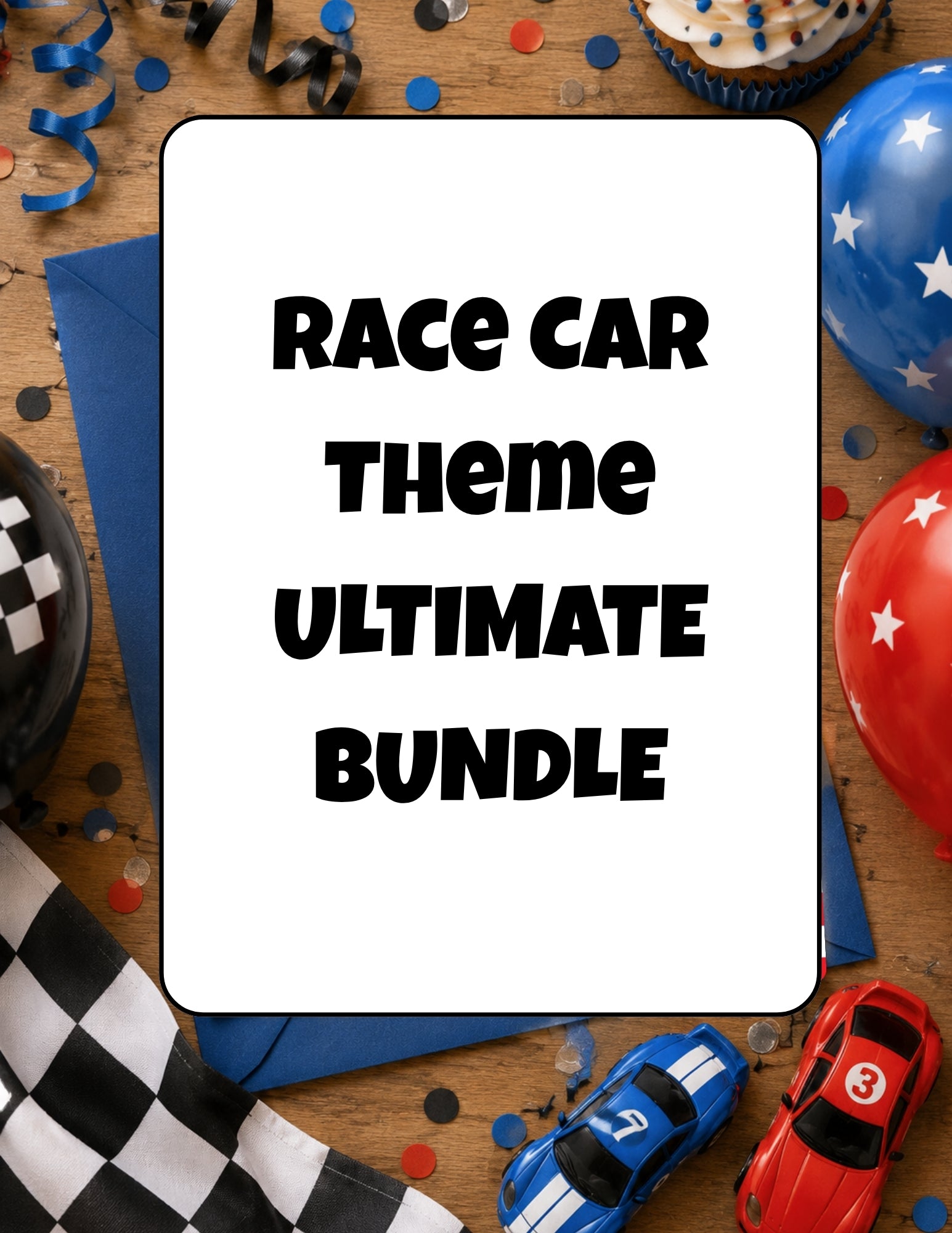 Race Car Birthday Party Ultimate Bundle | Complete Printable Party Pack