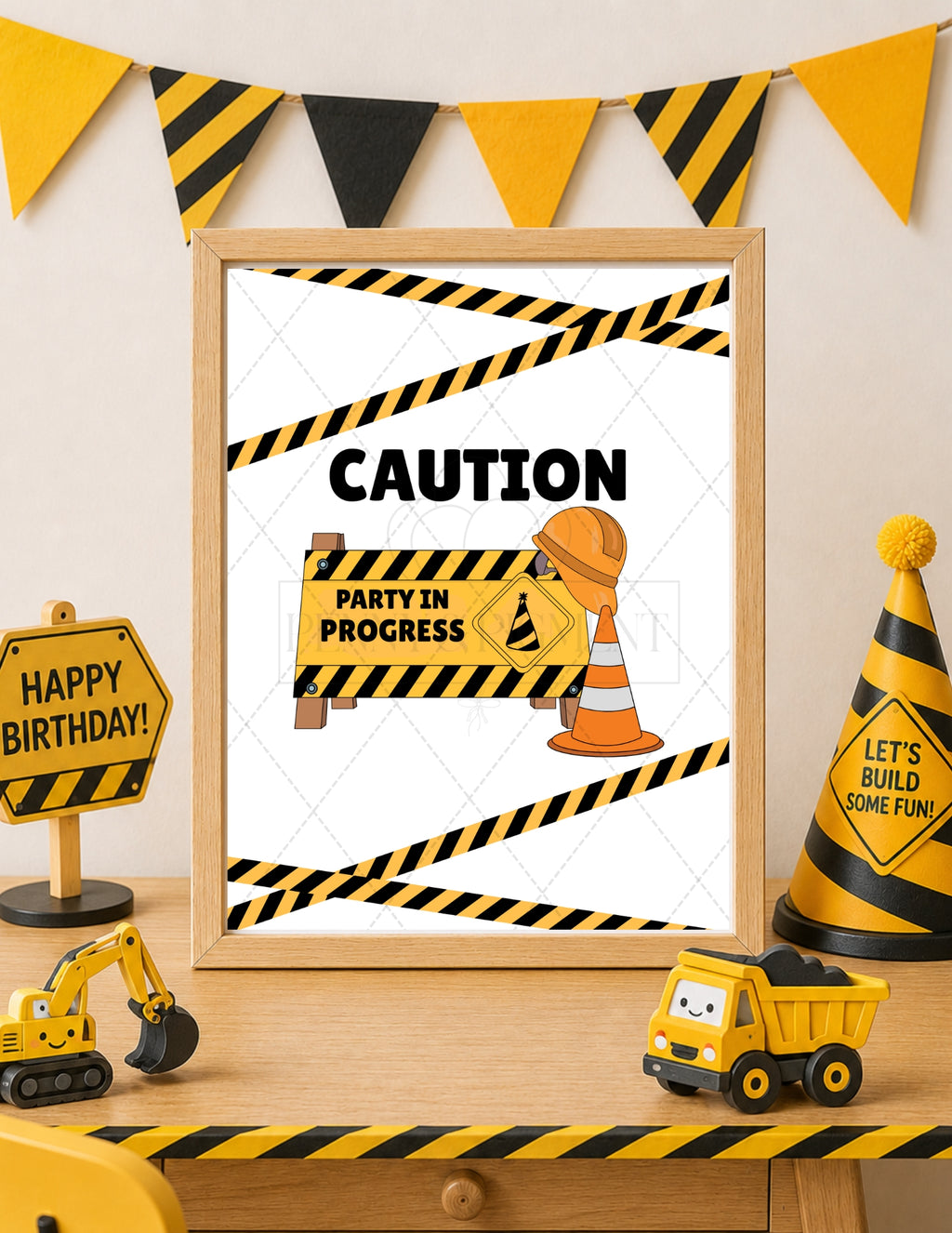 Printable Construction Birthday Party Bundle – Invitation, Games, Banner & More | Instant Download