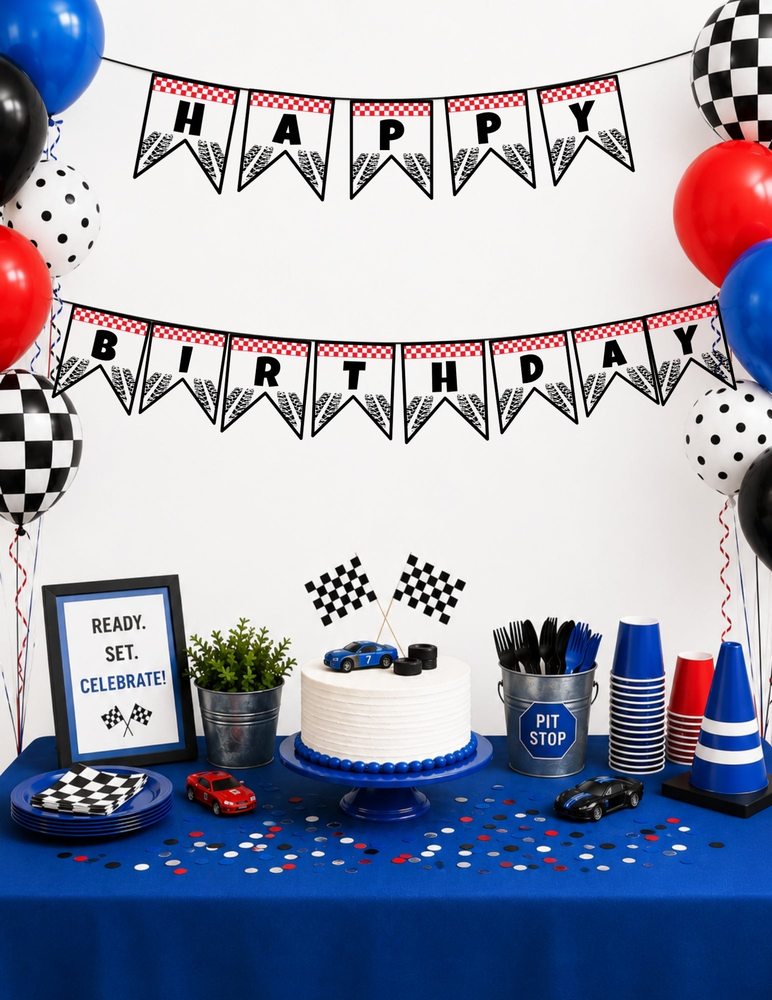 Race Car Birthday Party Mini Decor Bundle | Printable Decorations
