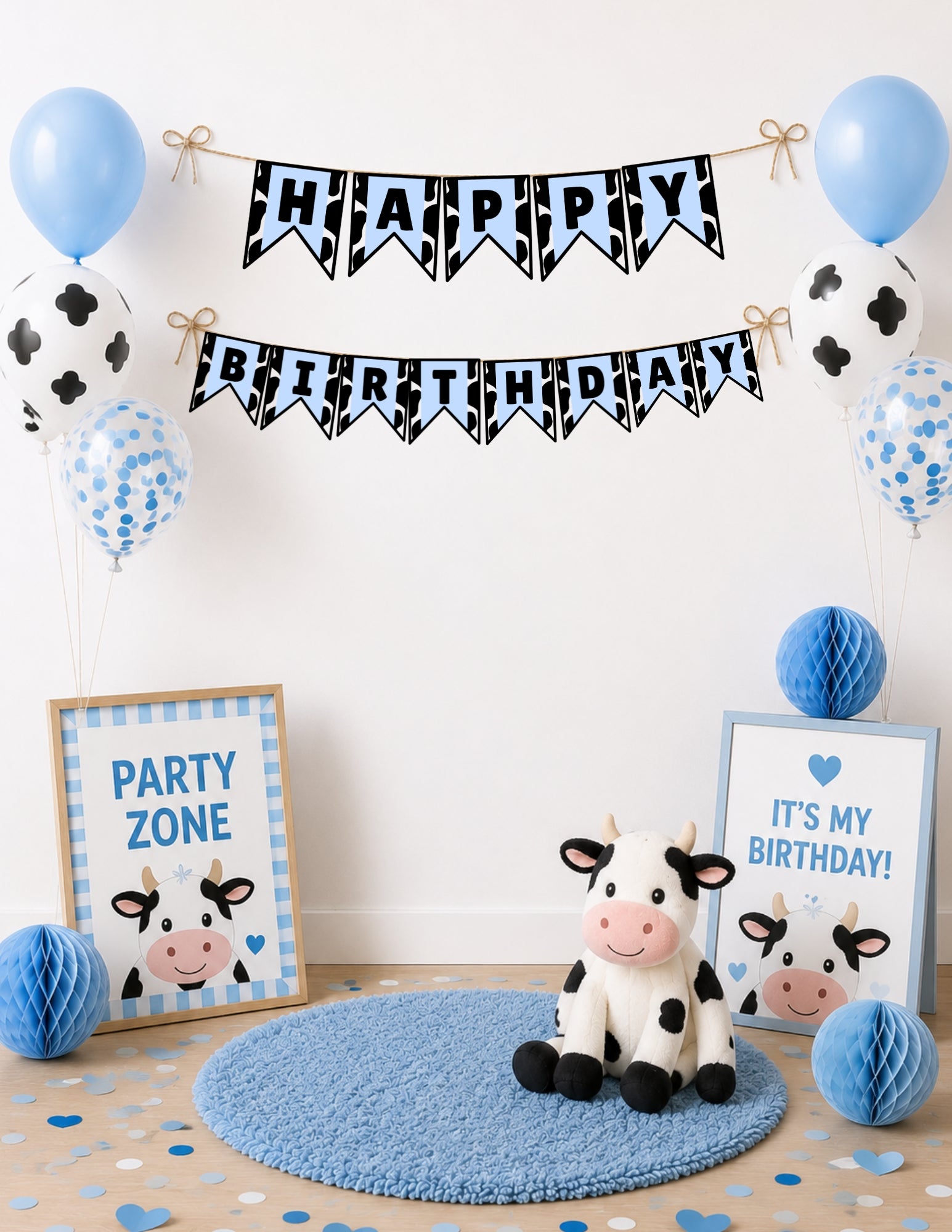 Printable Cow Birthday Party Bundle – Invitation, Games, Banner & More | Instant Download