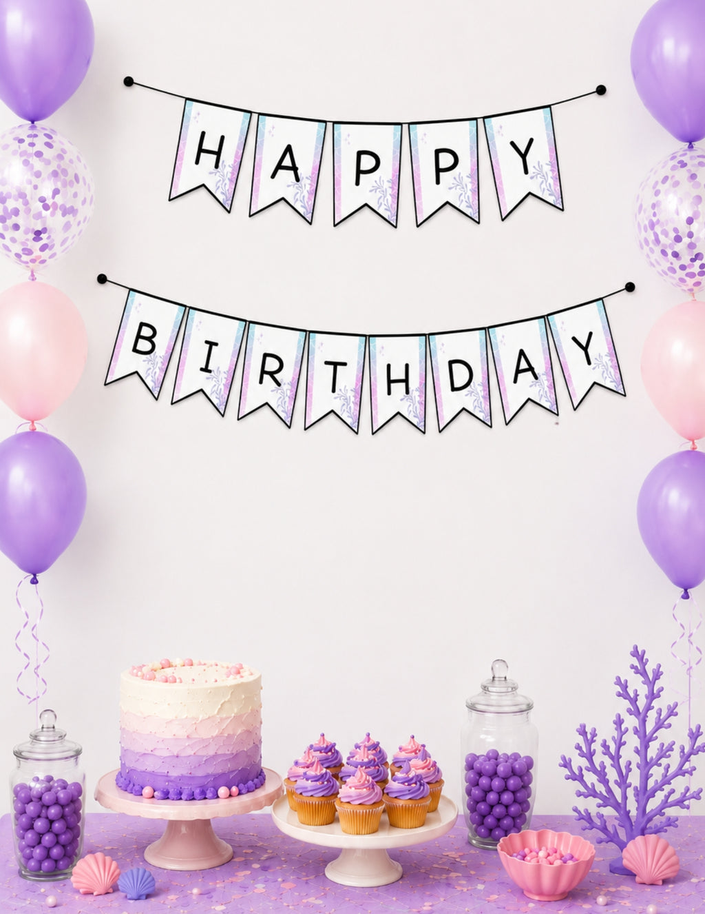 Printable Mermaid Birthday Party Bundle – Invitation, Games, Banner & More | Instant Download