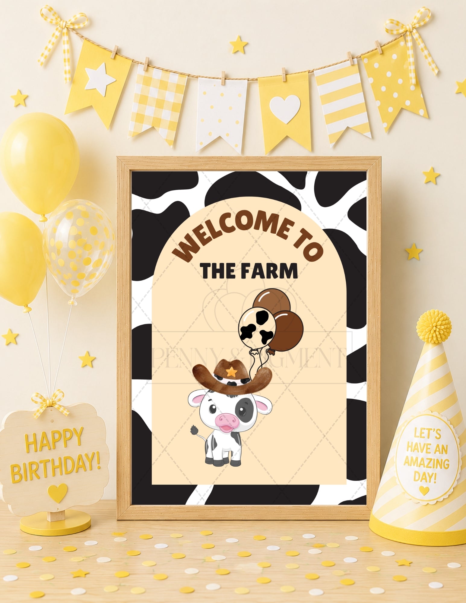 Printable Cow Birthday Party Bundle – Invitation, Games, Banner & More | Instant Download