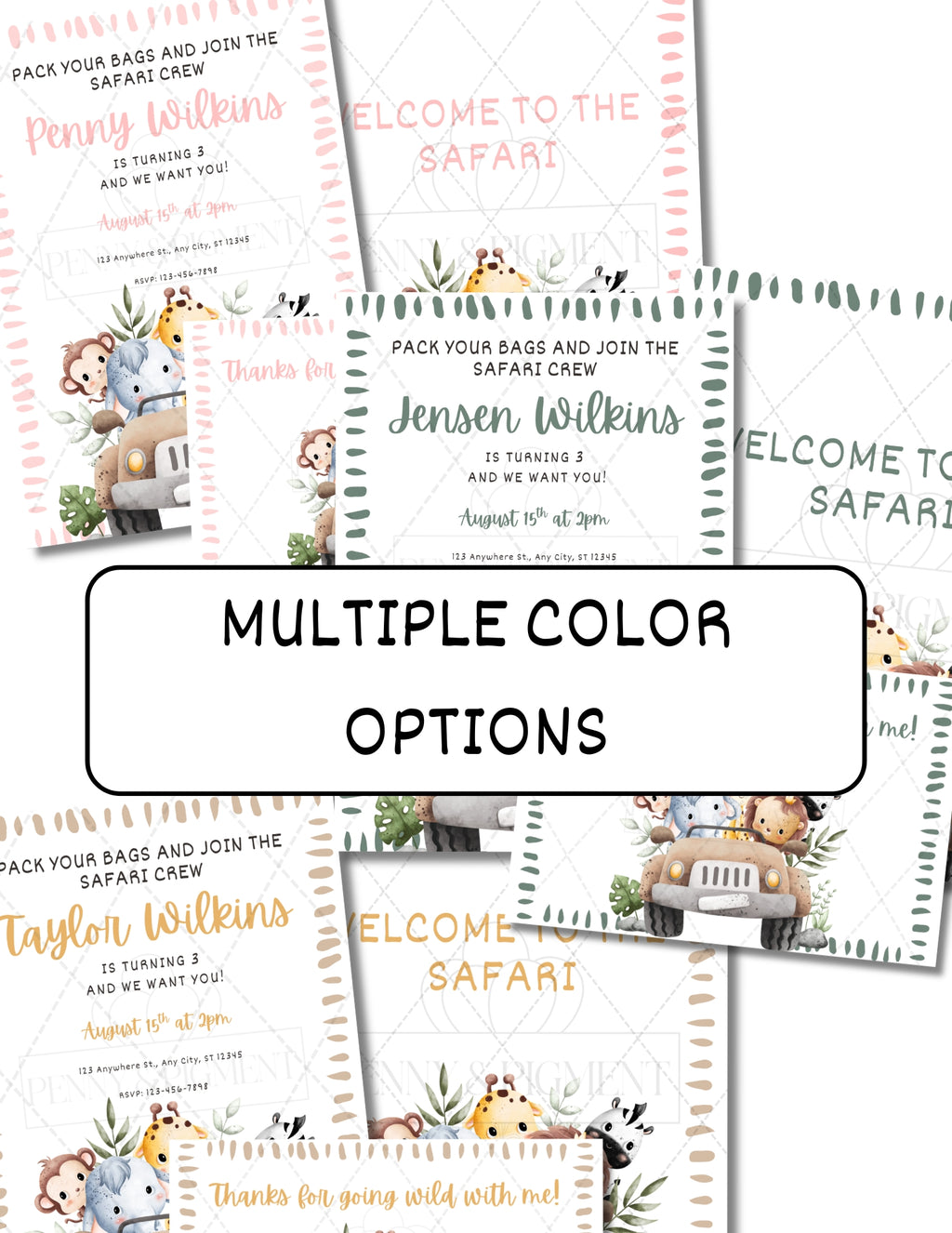 Printable Safari Birthday Party Bundle – Invitation, Games, Banner & More | Instant Download